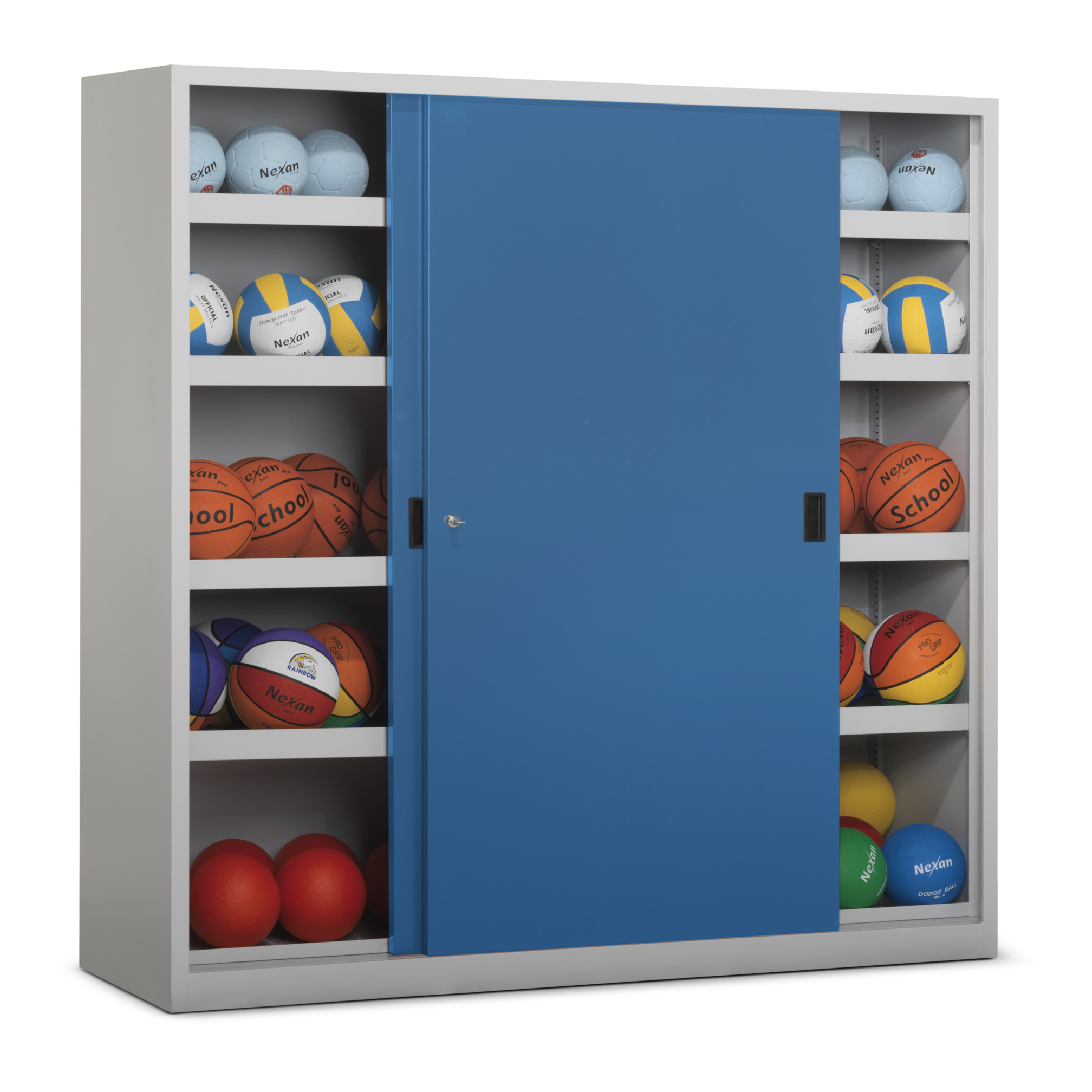 Ballschrank Typ 4 mit Vollblech Schiebetüren