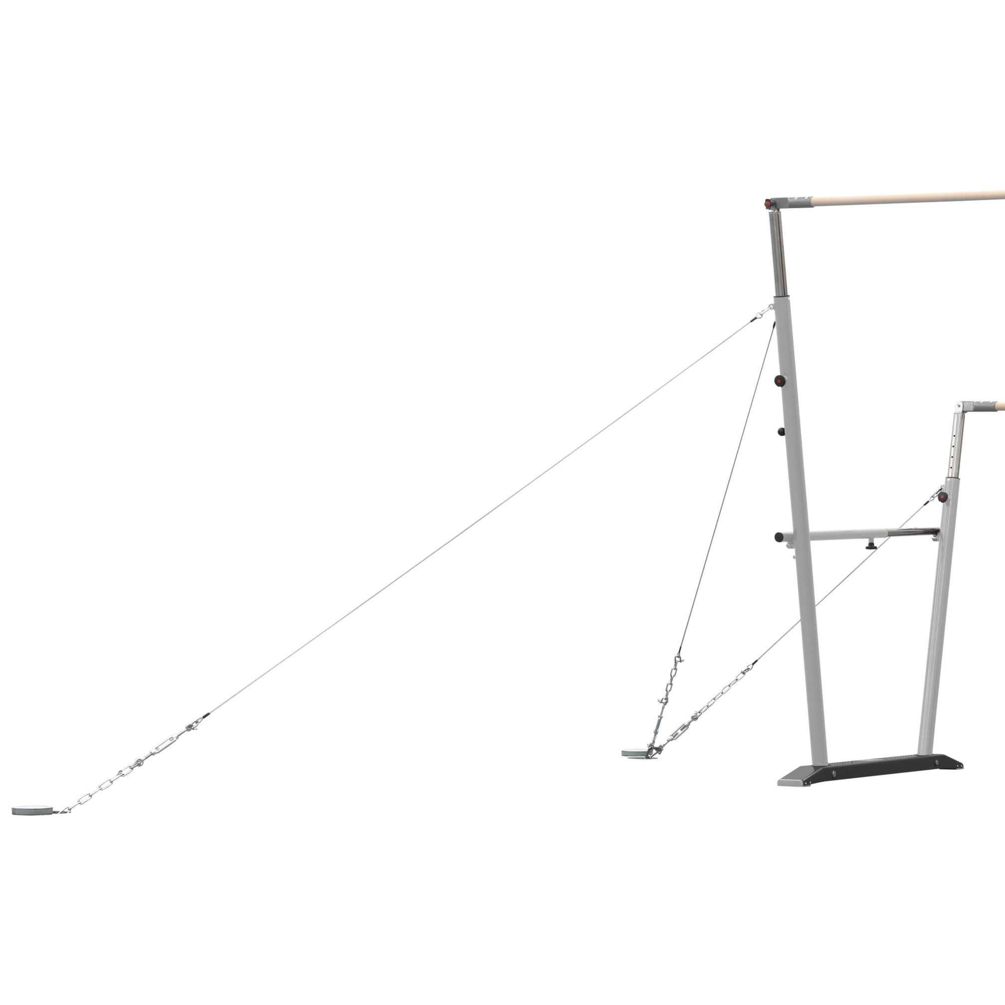 Short tensioning for the uneven bars 'Club'