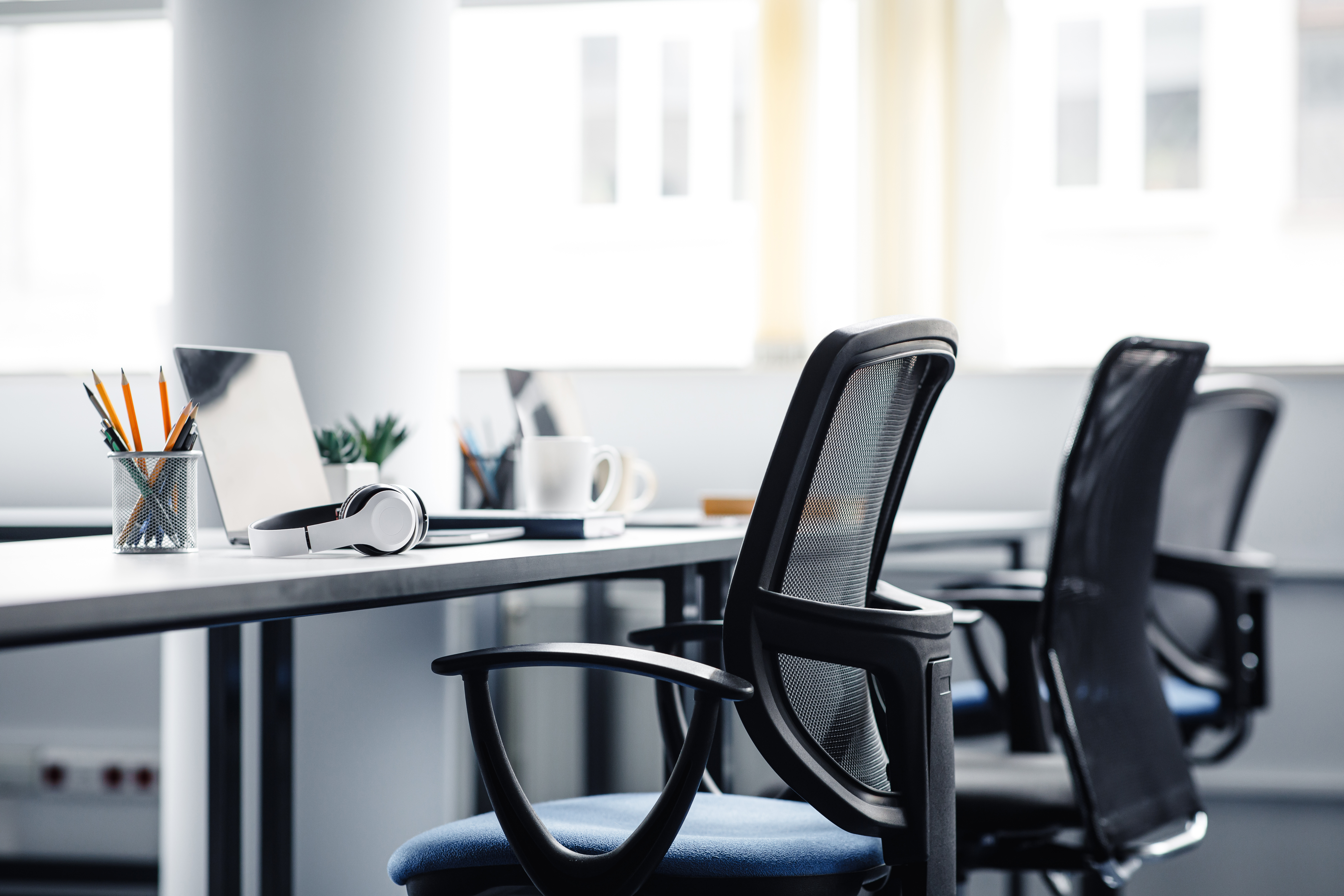 Ergonomic chairs in office