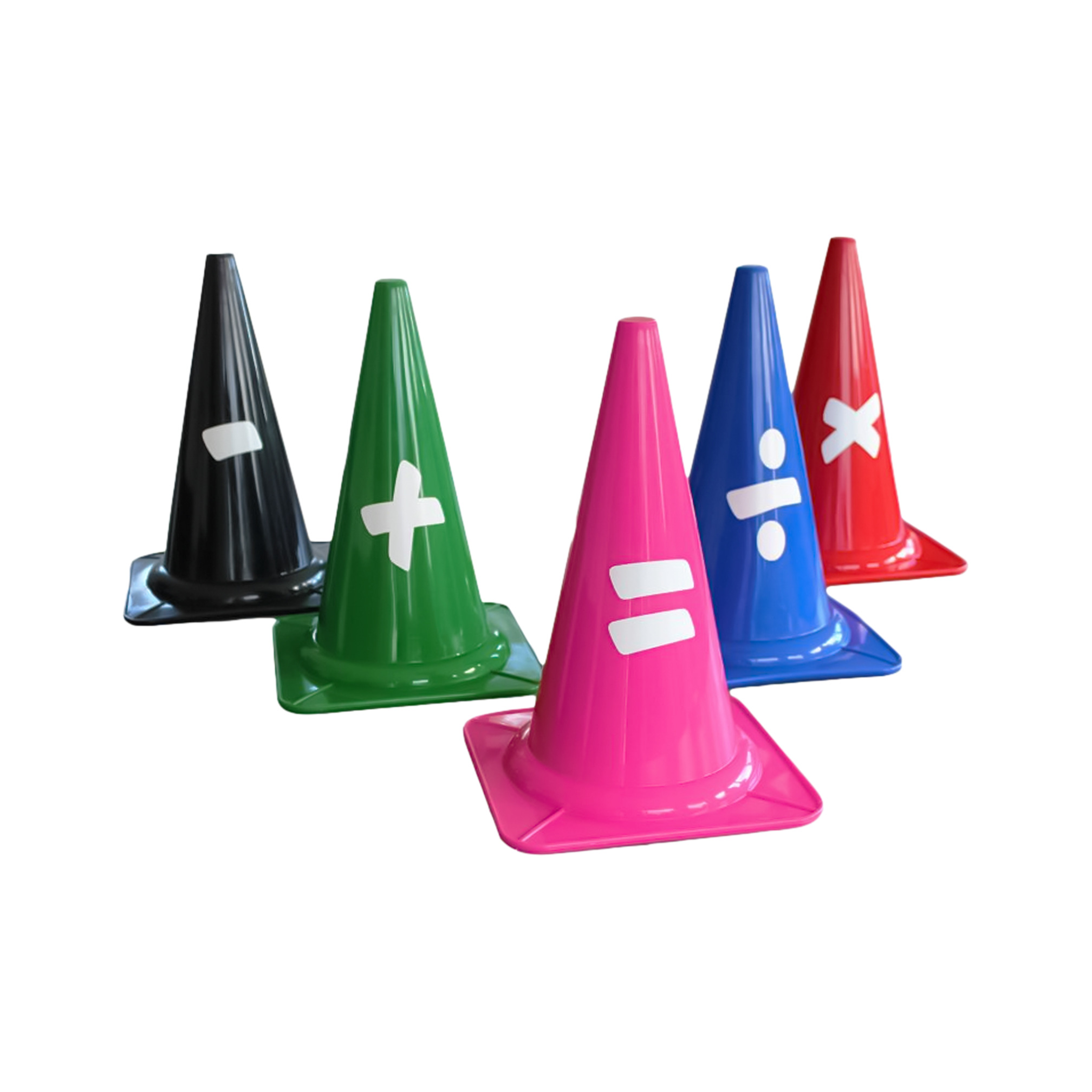 Marking Cones 28 cm with Arithmetic Symbols