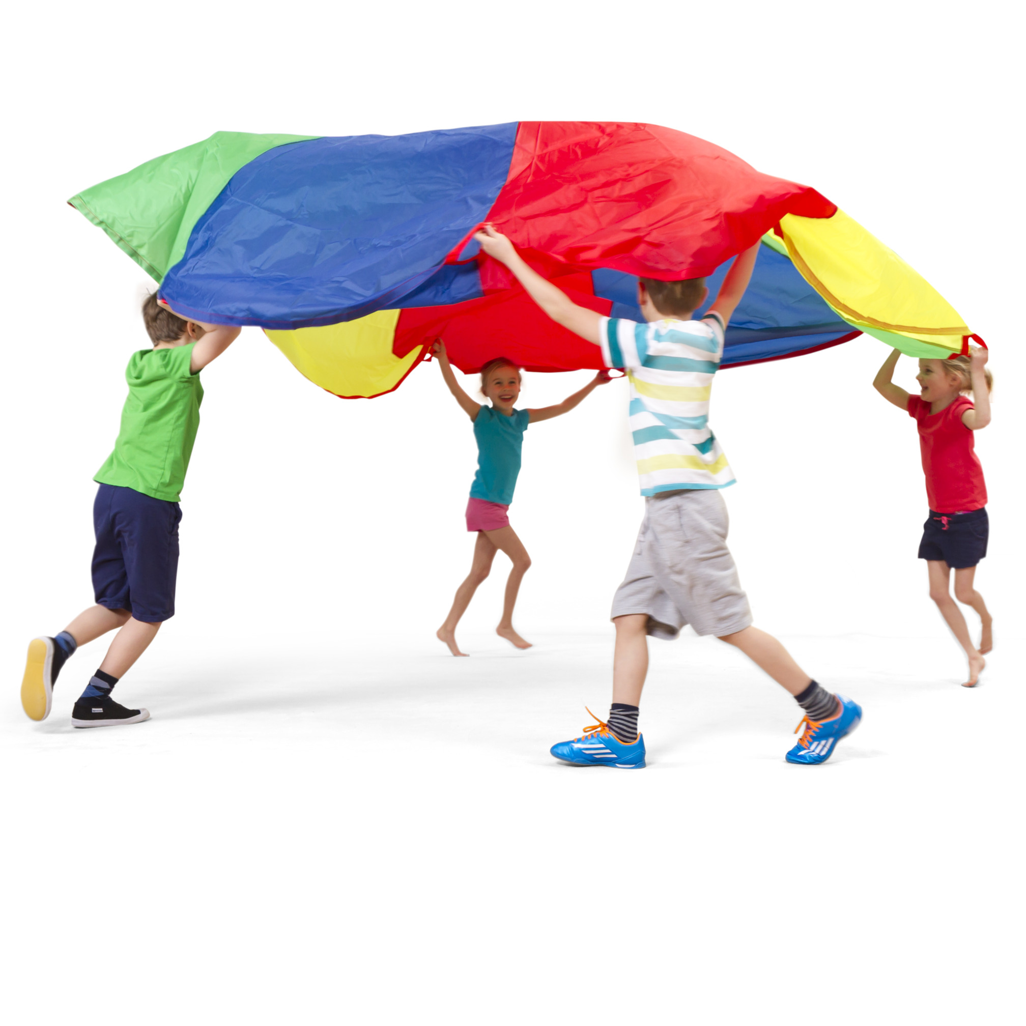 Spelparachute / Dansdoek met handgrepen - ø 350 cm