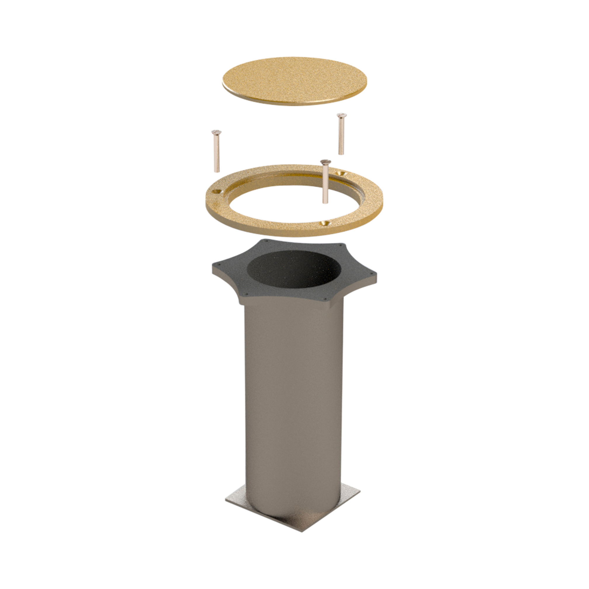 Ground sleeve with collar - incl. brass ring and lid