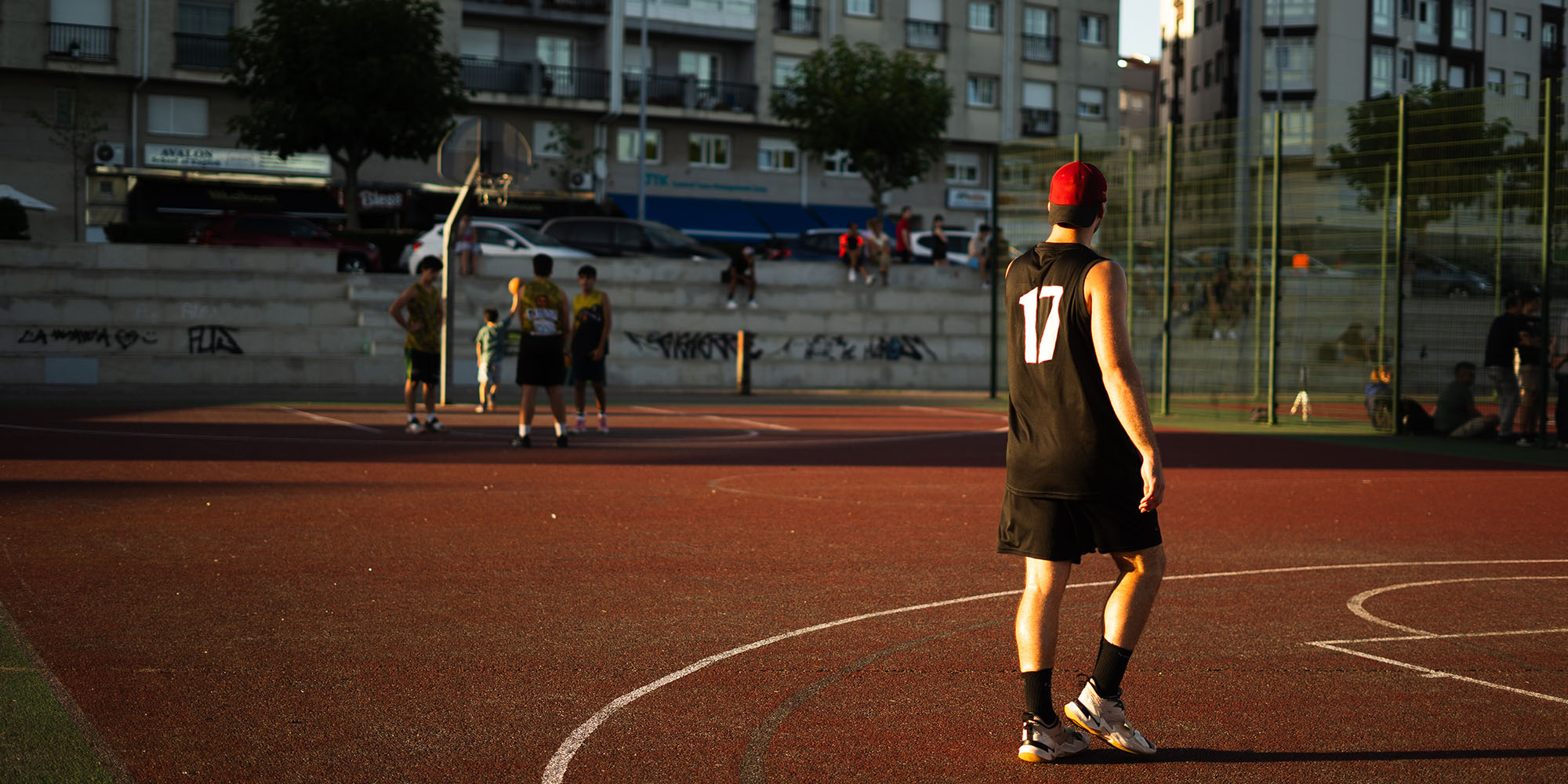 Players on outdoor court