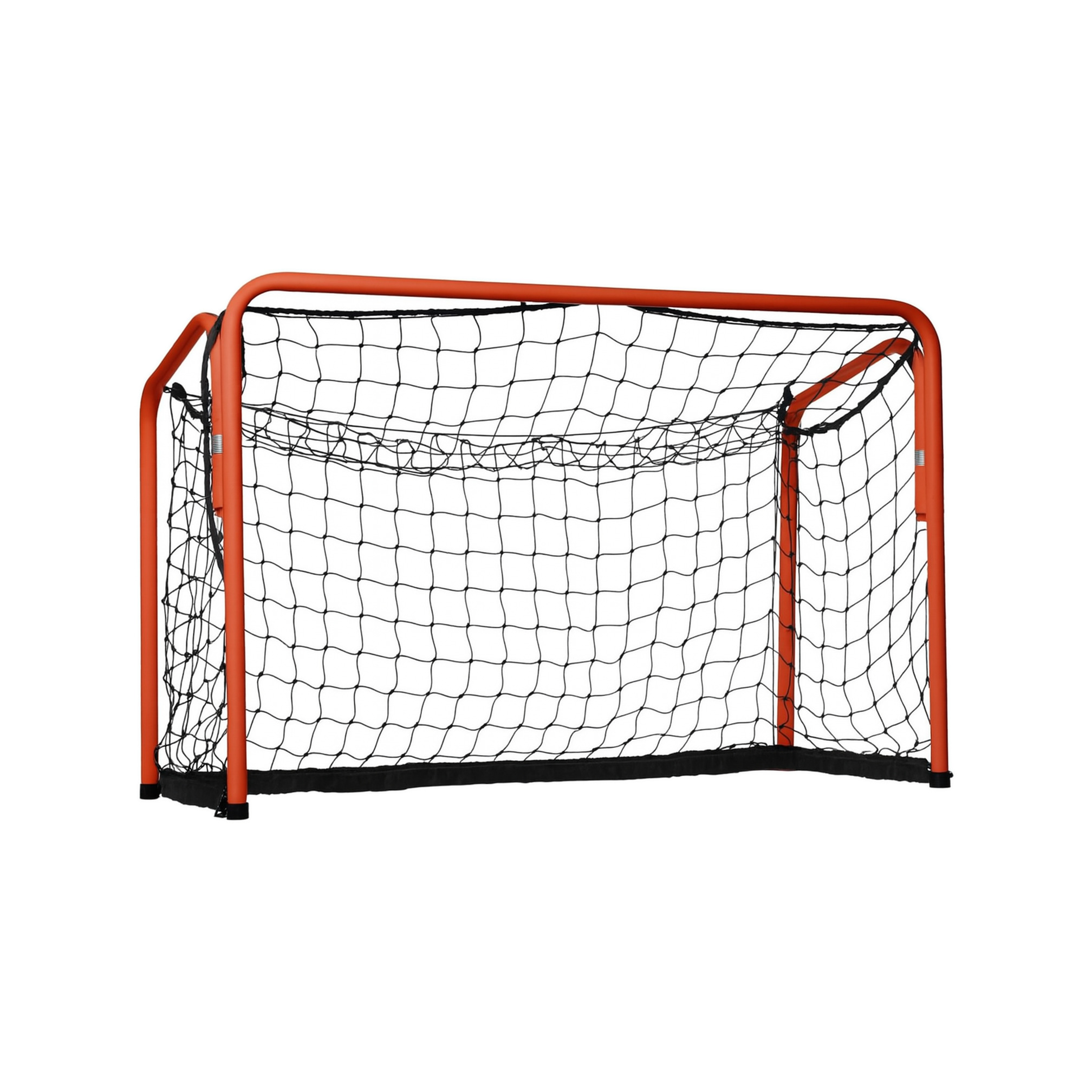 Red Floorball goal with black net 