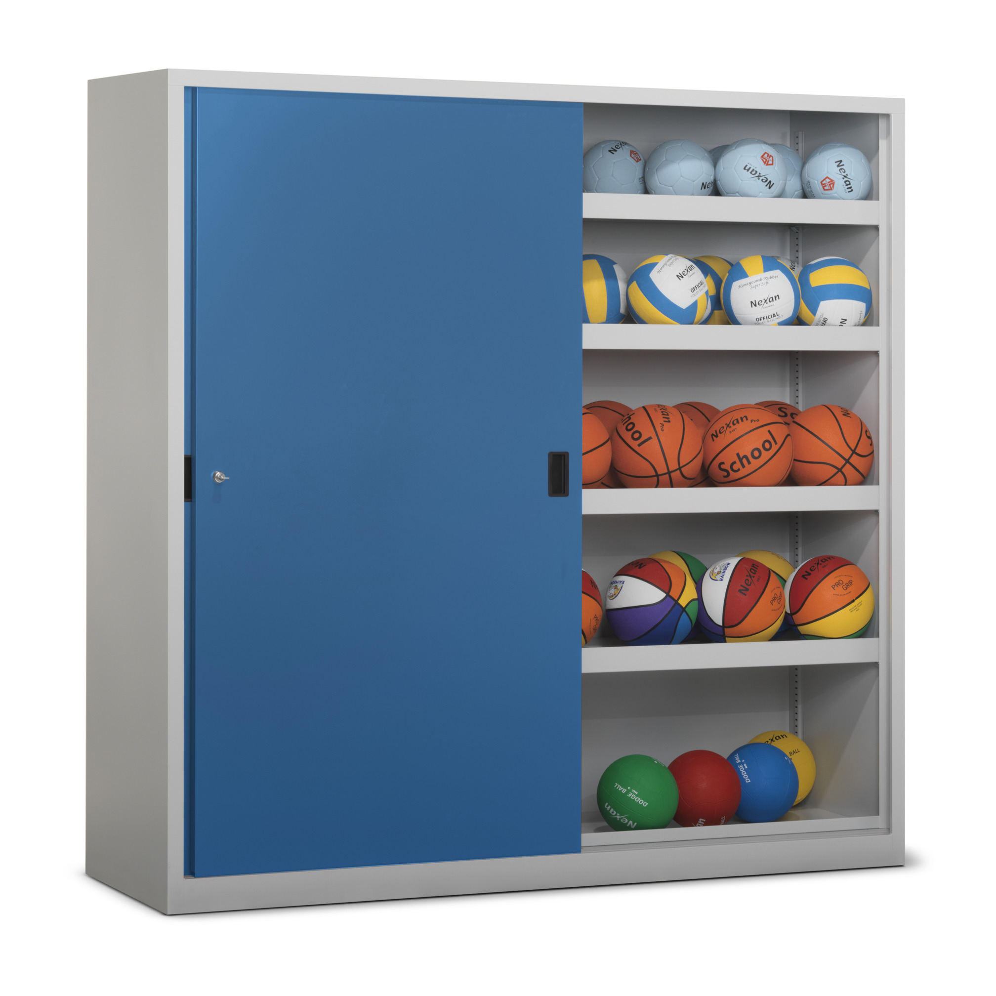 Ballschrank Typ 4 mit Vollblech Schiebetüren