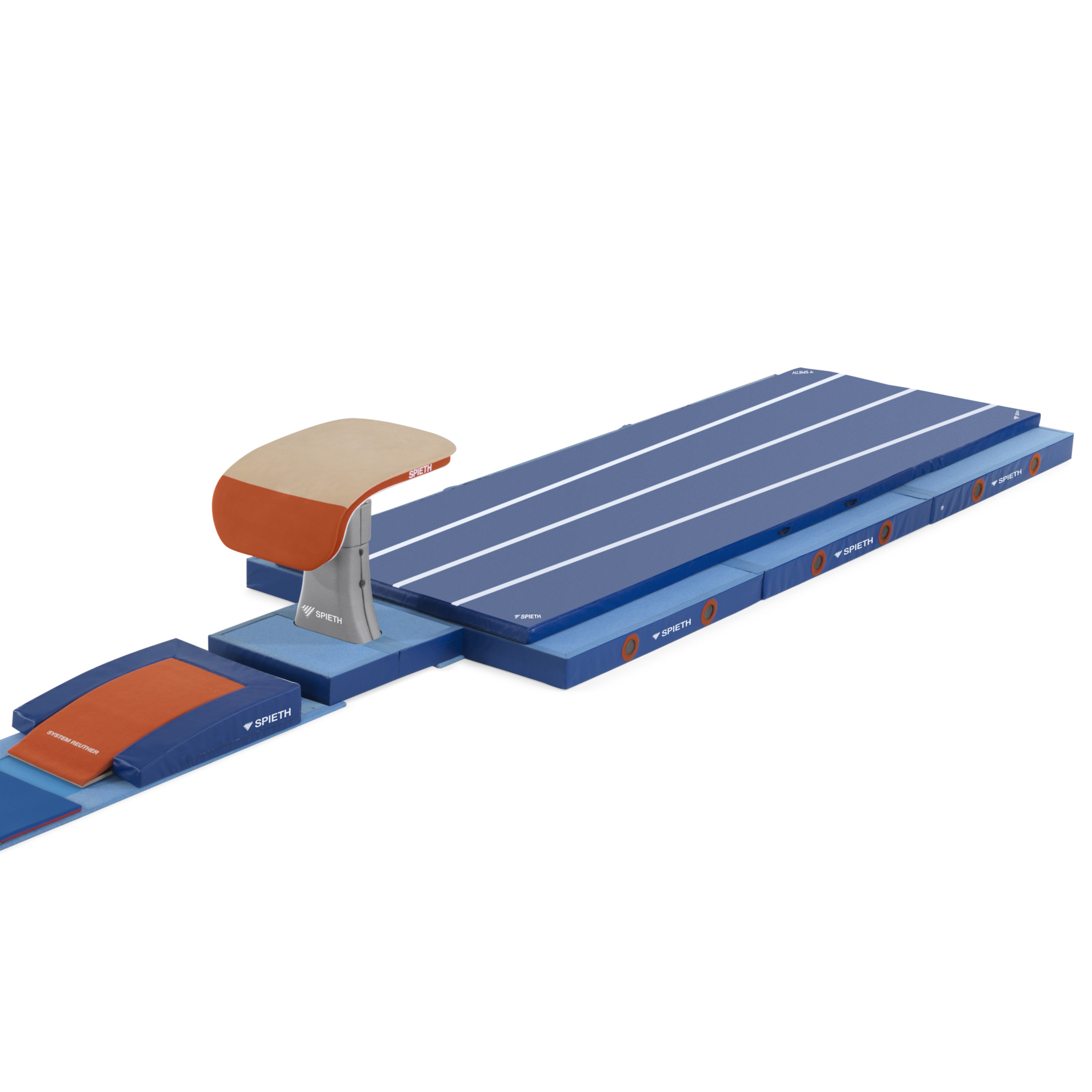 Soft mat 'Happy Landing' with lines, 600x200x10 cm