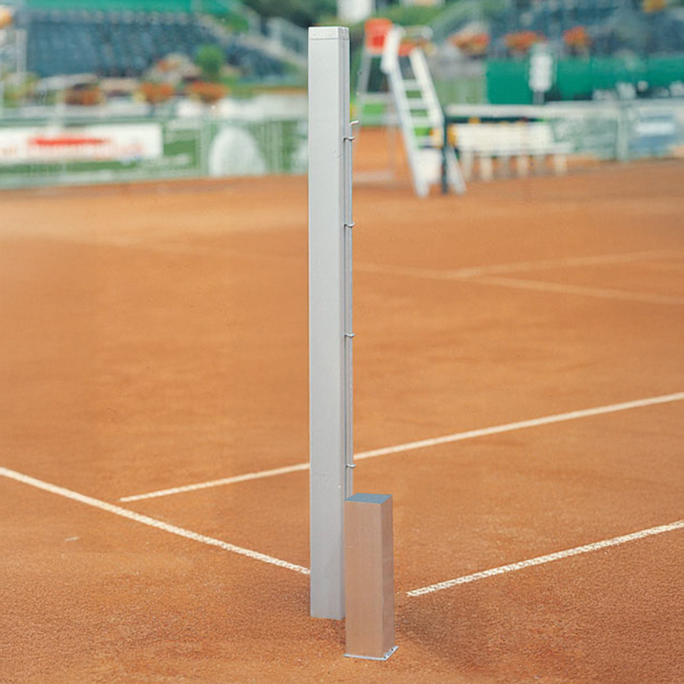 Tennis post with winch