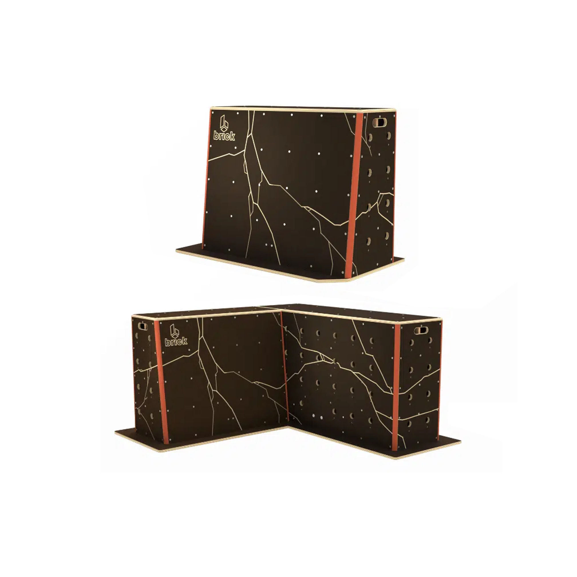 Brick L Wall + Trapeze 147,6x194x95,6cm