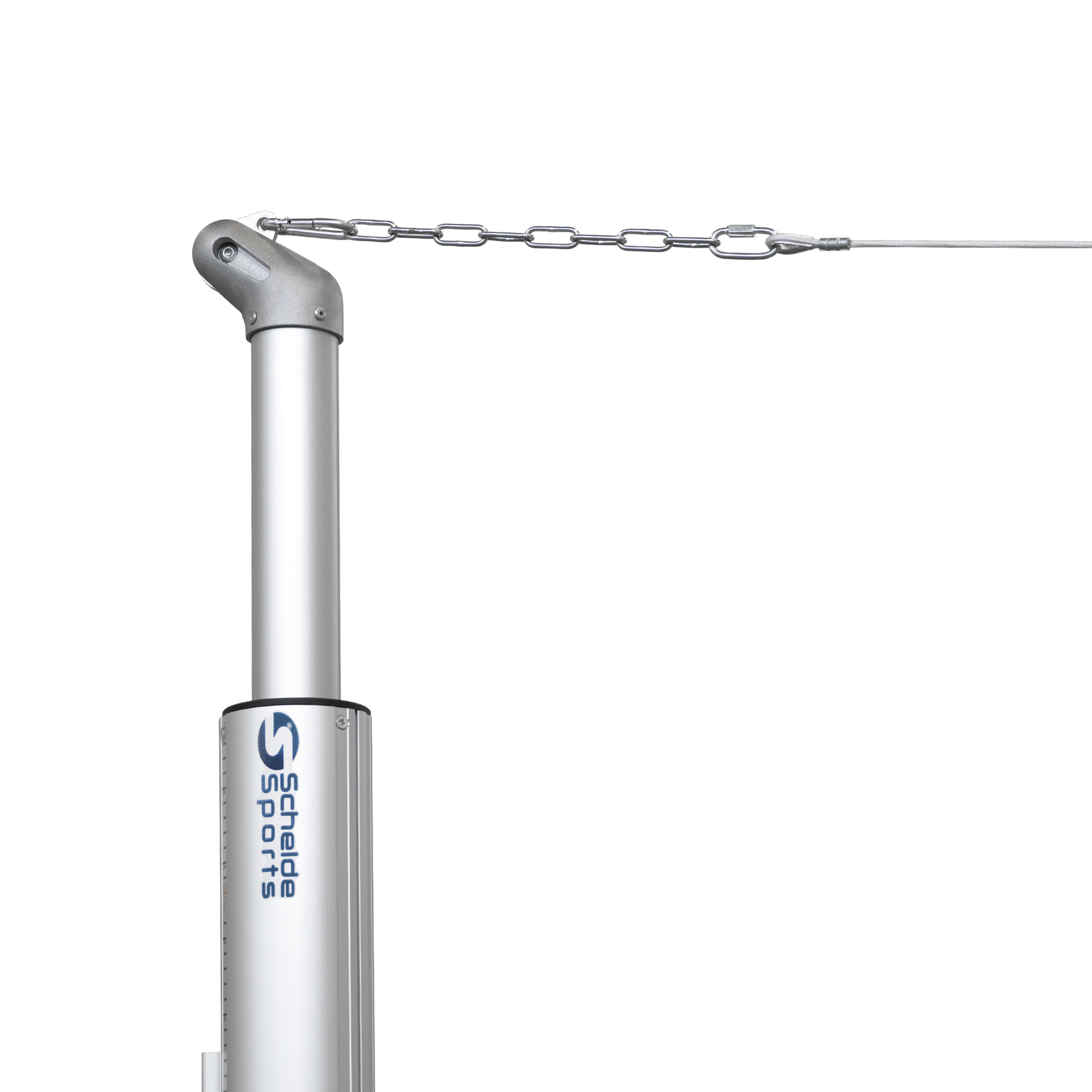 Telescopic volleyball post with net hooks Telescopic volleyball post with net hooks