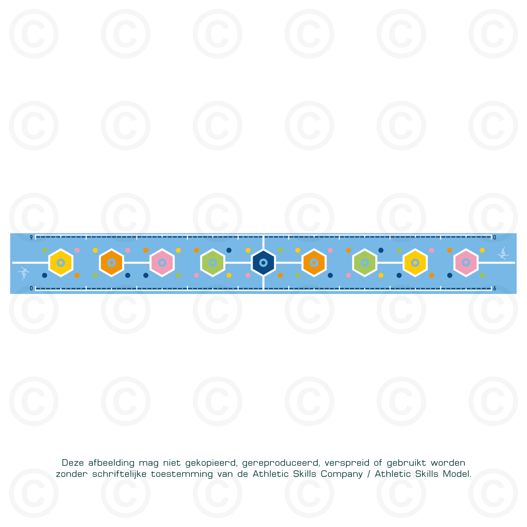 ASM Long Mat - Hexagon - 10m, sandwich padding