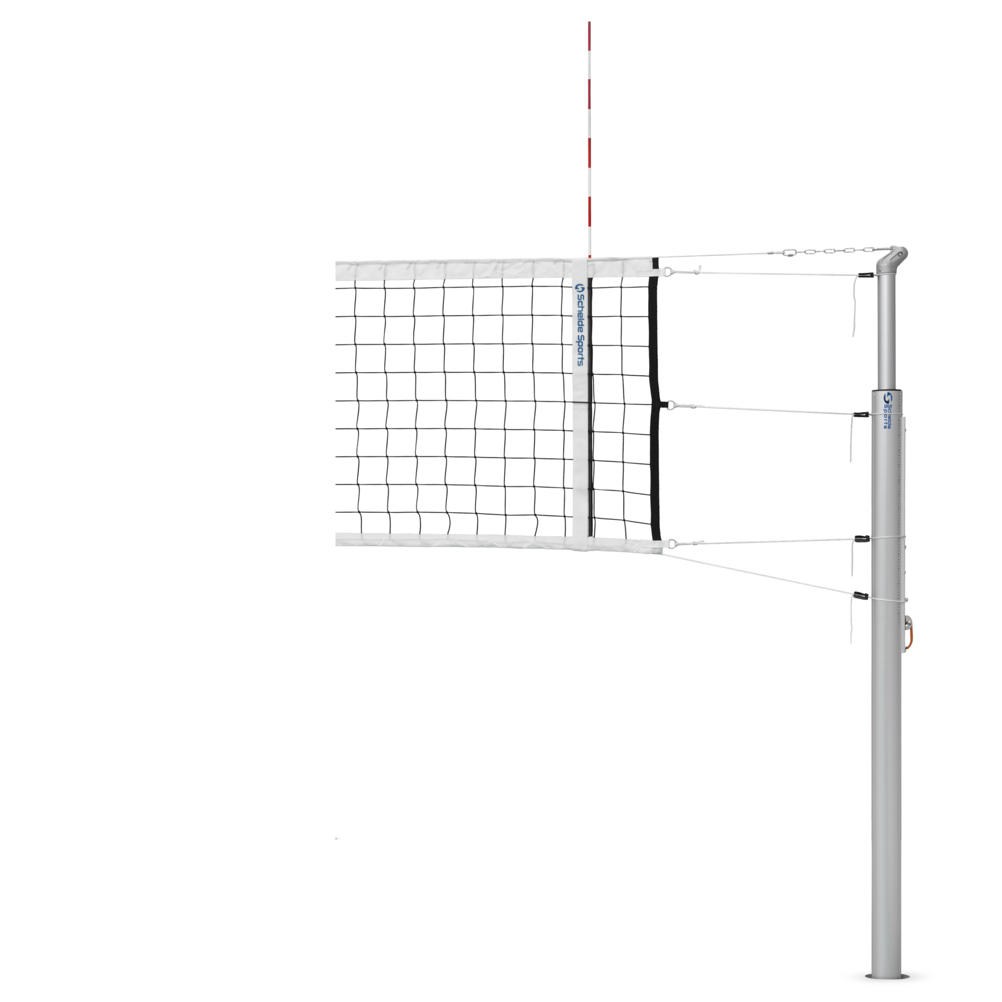 Telescopische volleybalpaal met nethaken Telescopische volleybalpaal met nethaken