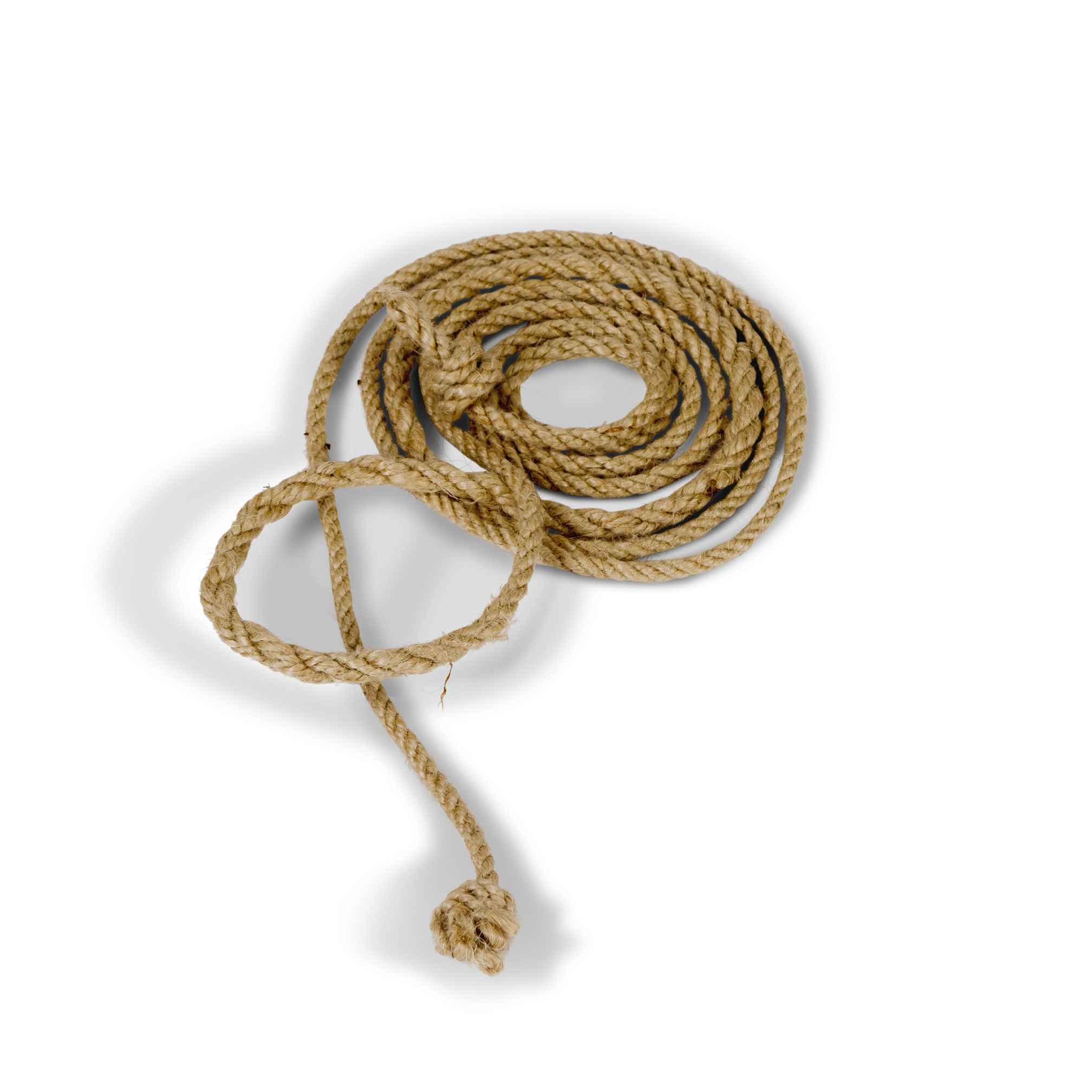 Hemp skipping rope, with enlarged centre section, 3 m