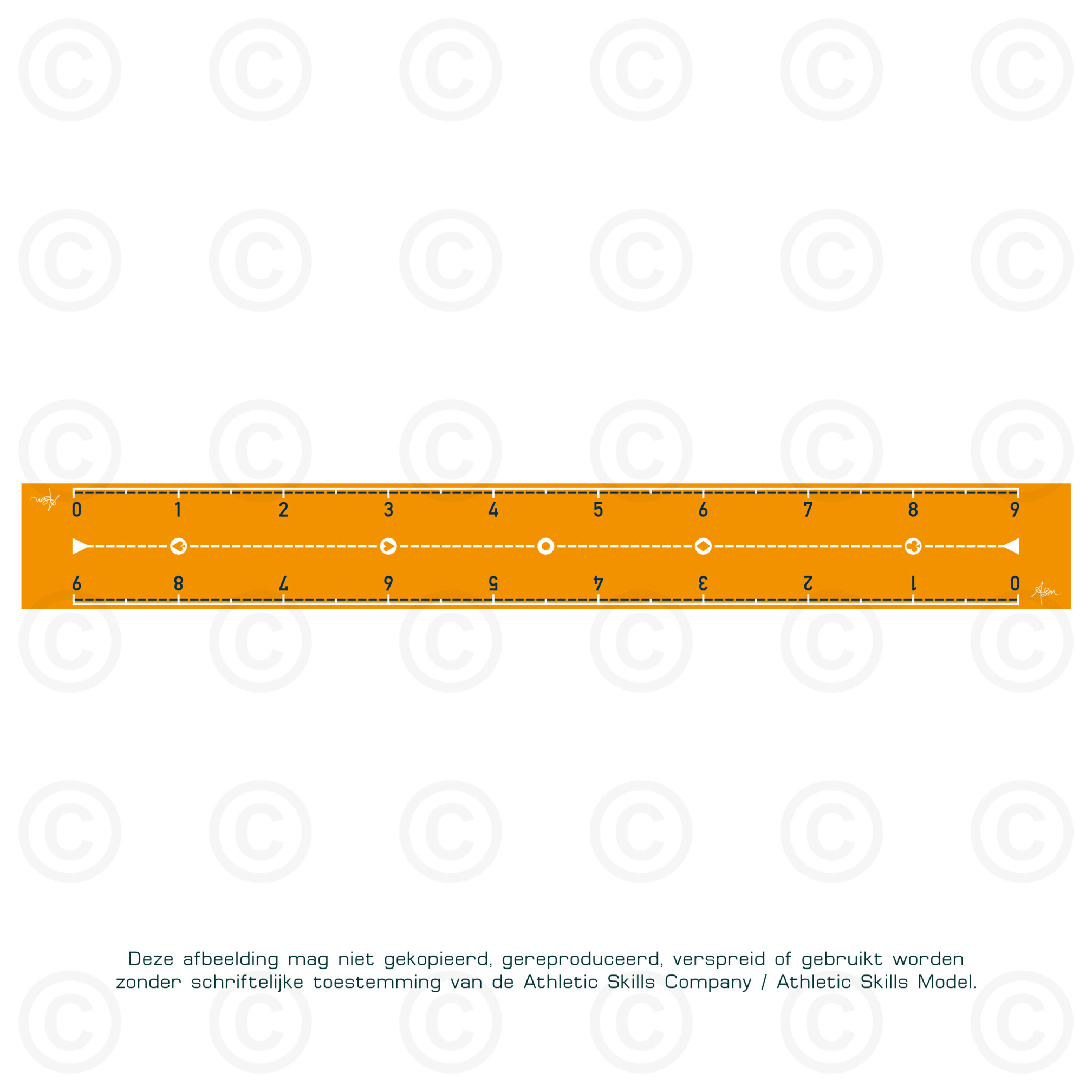 ASM Long Mat - Ruler - 10m, sandwich padding