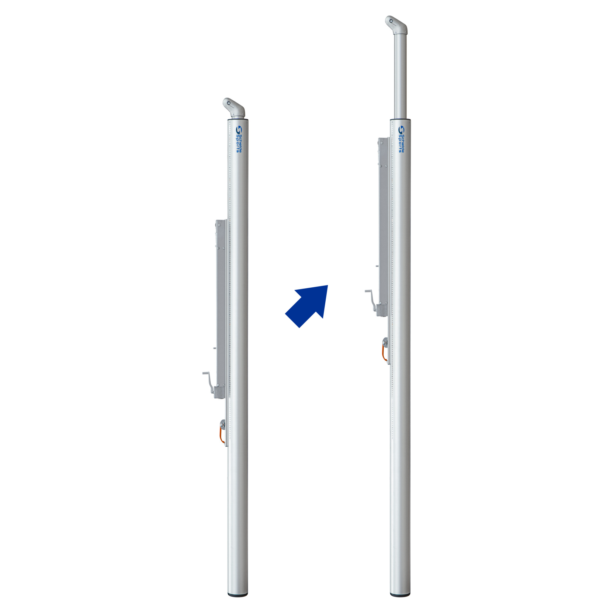 Telescopic Volleyball post with TCS quick-tension equipment