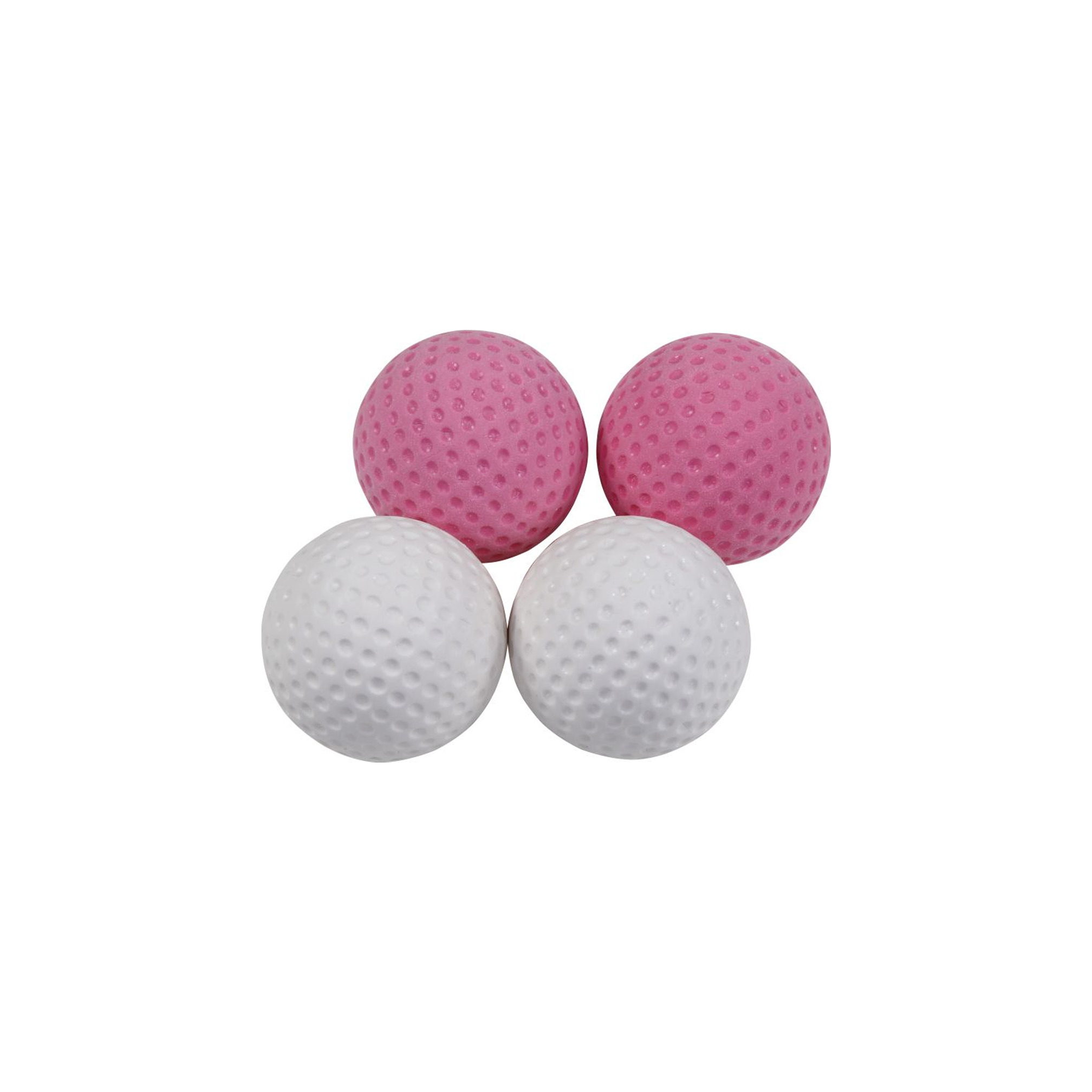 Set van 2 witte en 2 roze midgetgolfballen