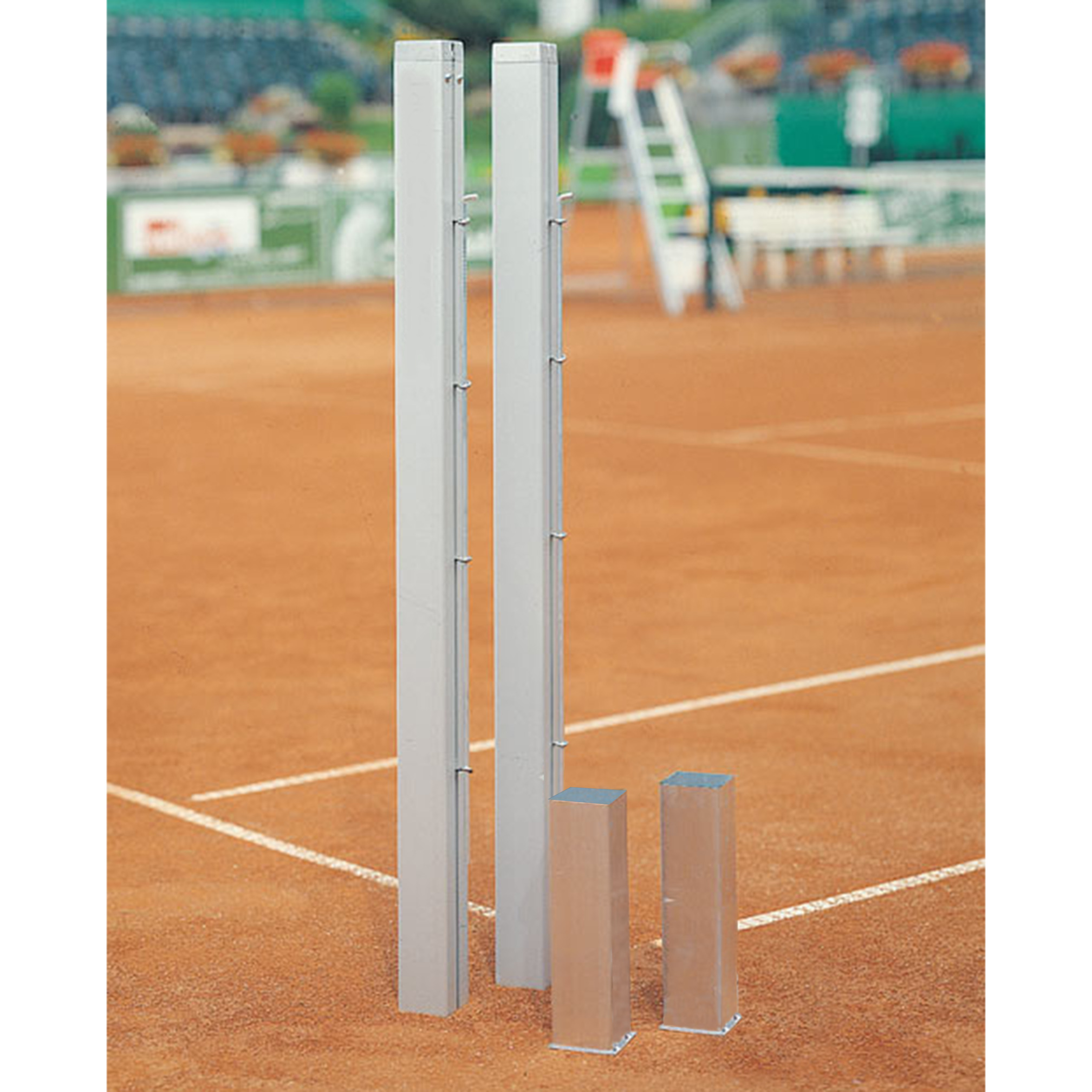 Tennis post with winch