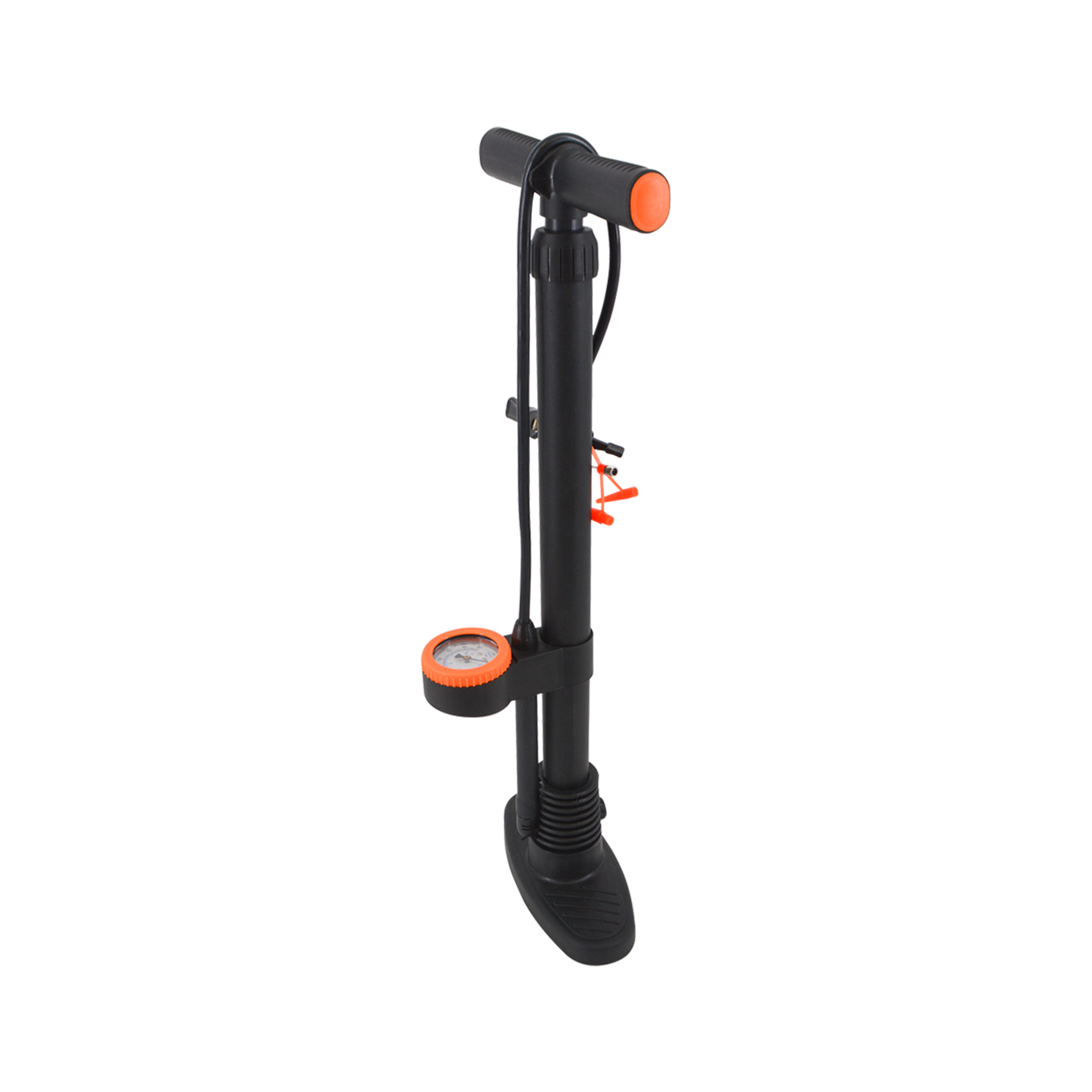 Standing ball pump with pressure gauge