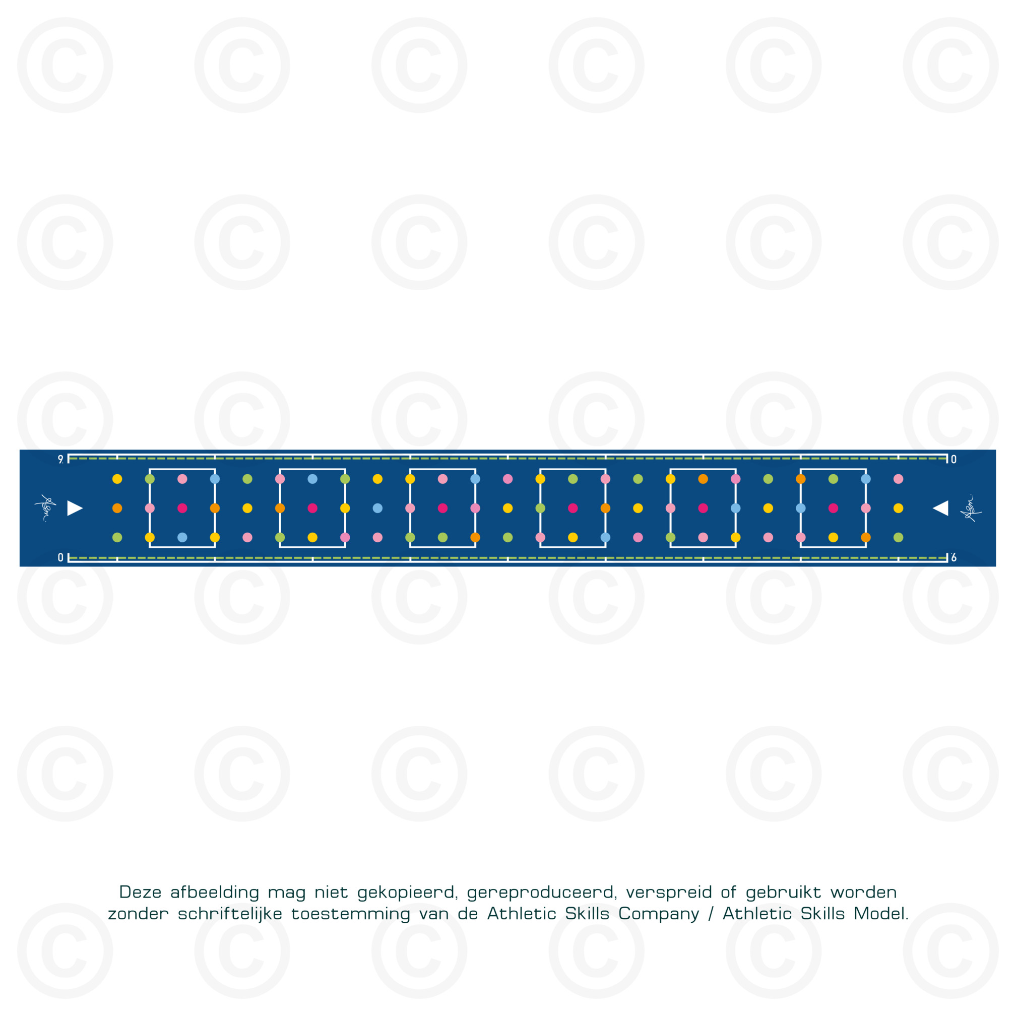 ASM Long Mat - Dots - 10m, sandwich padding