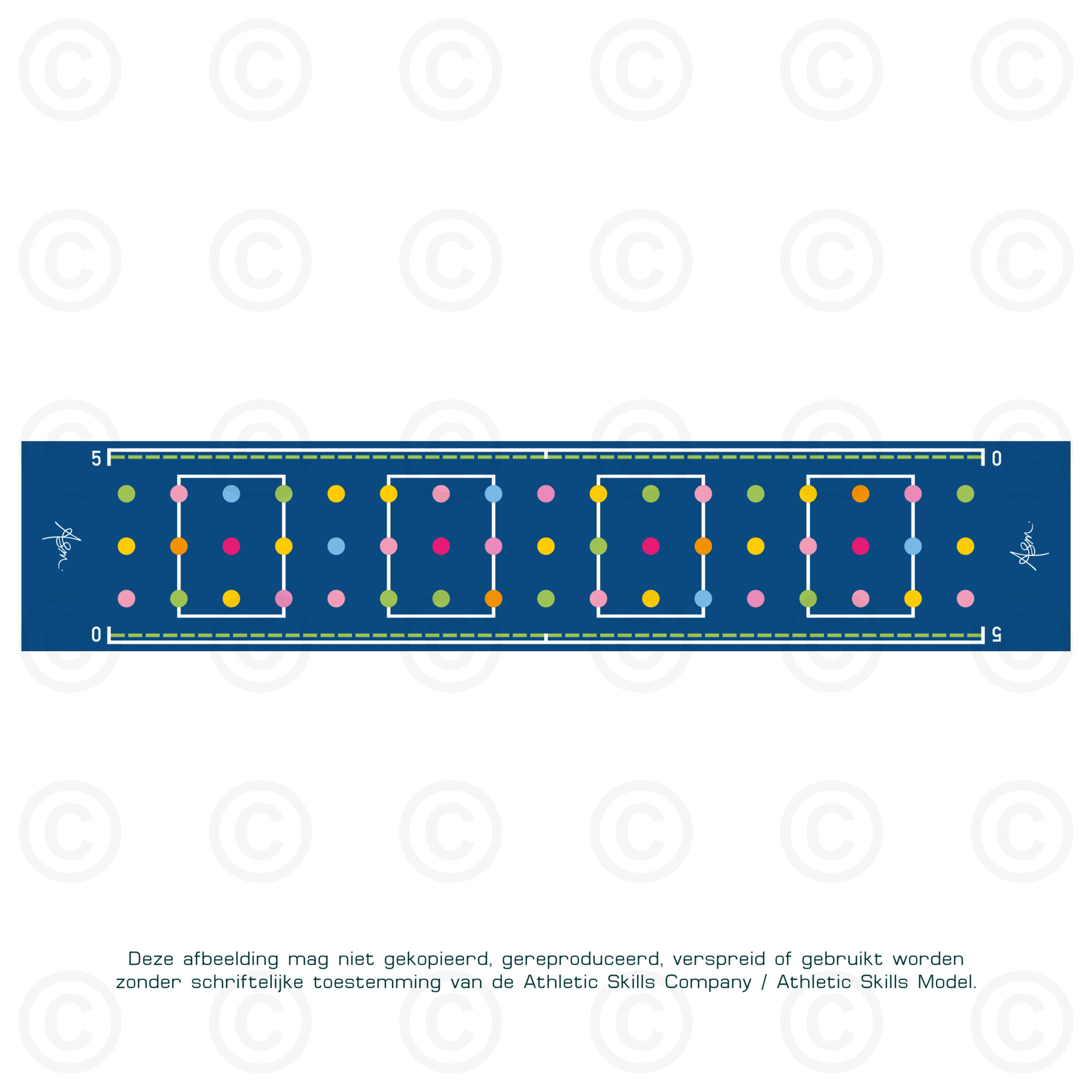 ASM Long Mat - Dots - 6m, sandwich padding