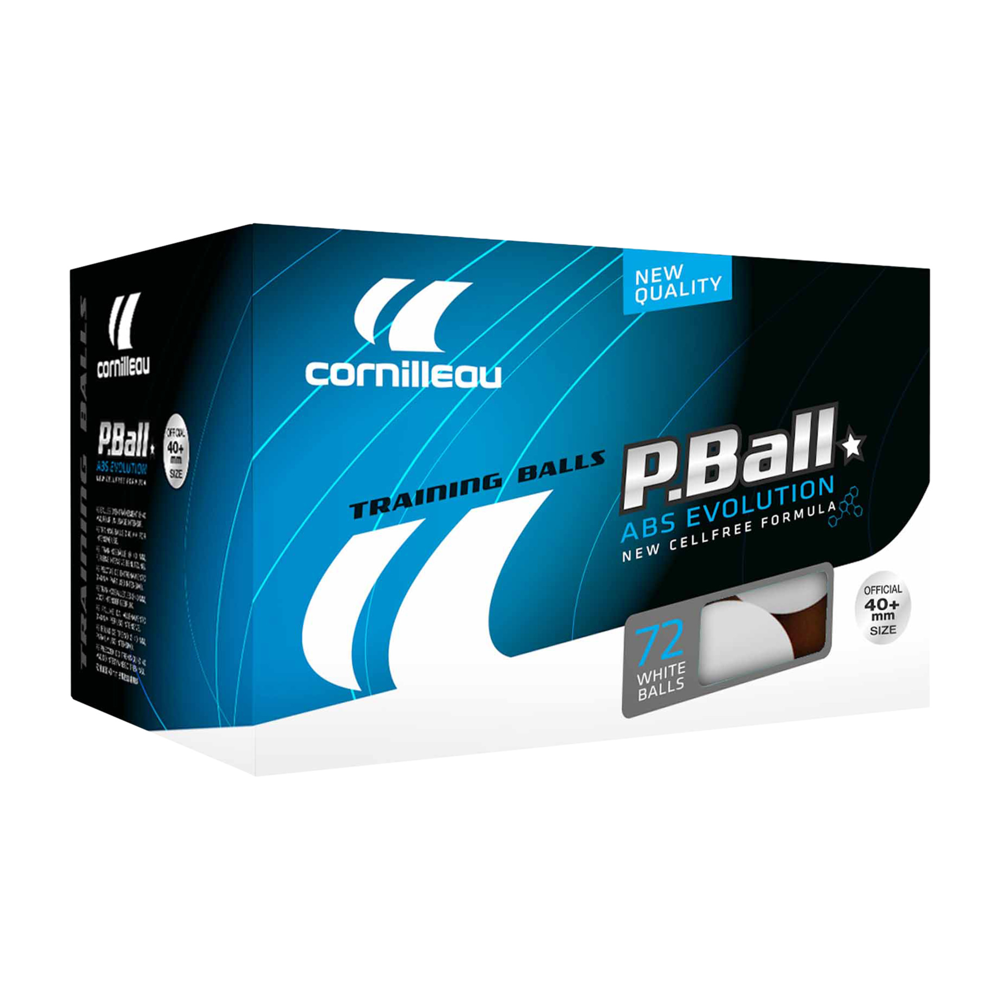 Table tennis ball Pro white, box of 72 balls