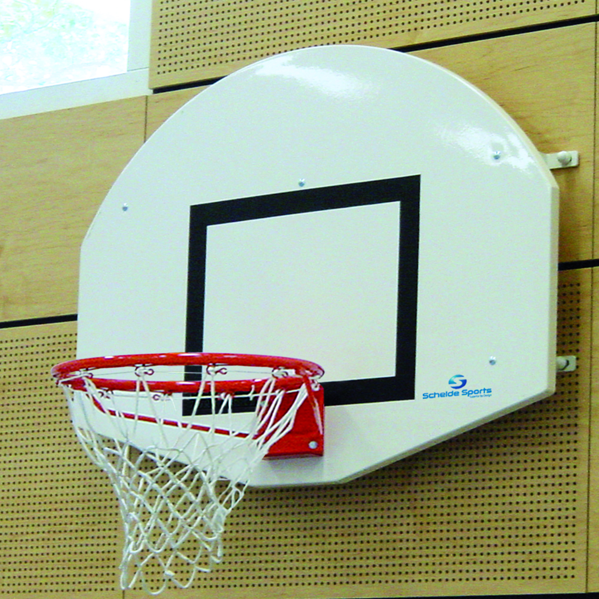 Wall mounted basketball goal