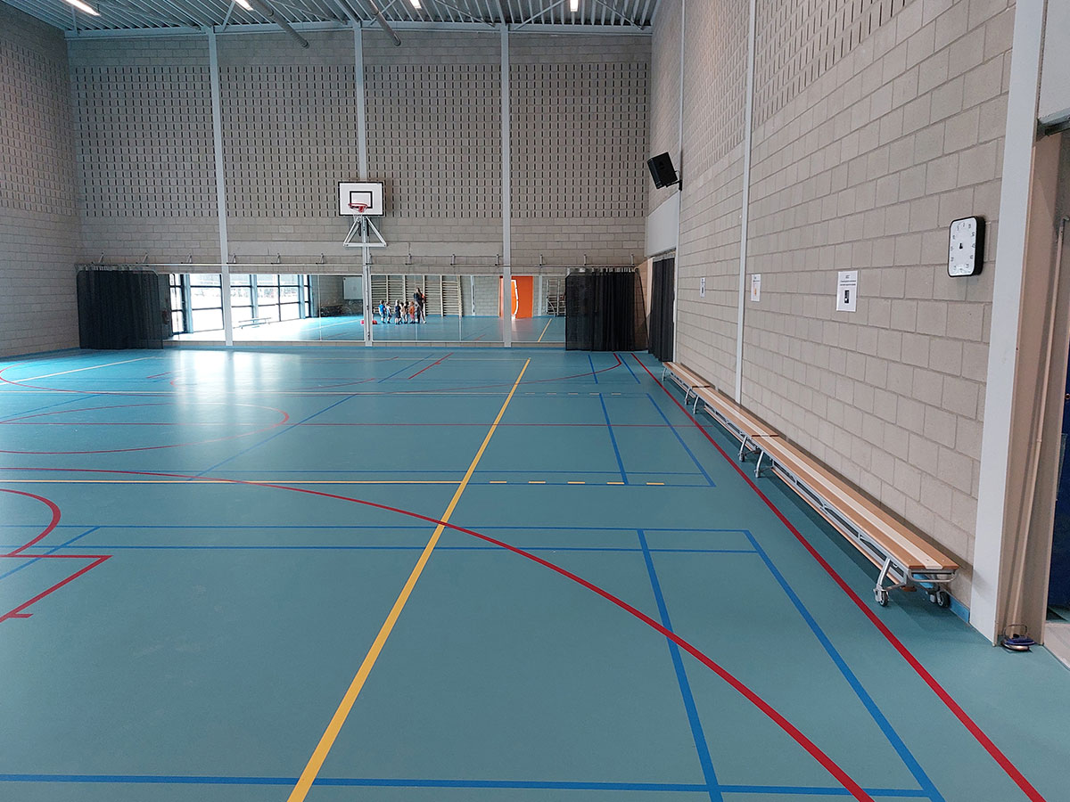 Nieuwe sporthal in Bree, met Janssen-Fritsen sportmateriaal